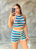 Conjunto Crochet Top Espalda abierta y Short