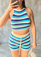 Conjunto Crochet Top Espalda abierta y Short