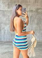 Conjunto Crochet Top Espalda abierta y Short