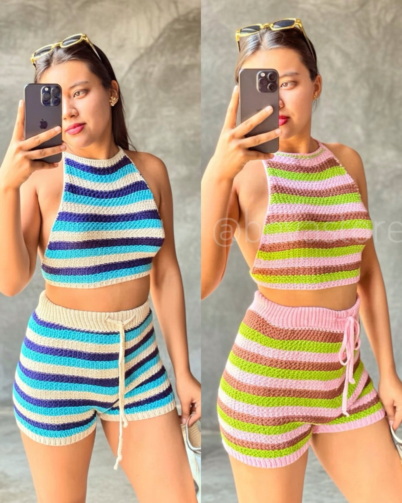 Conjunto Crochet Top Espalda abierta y Short