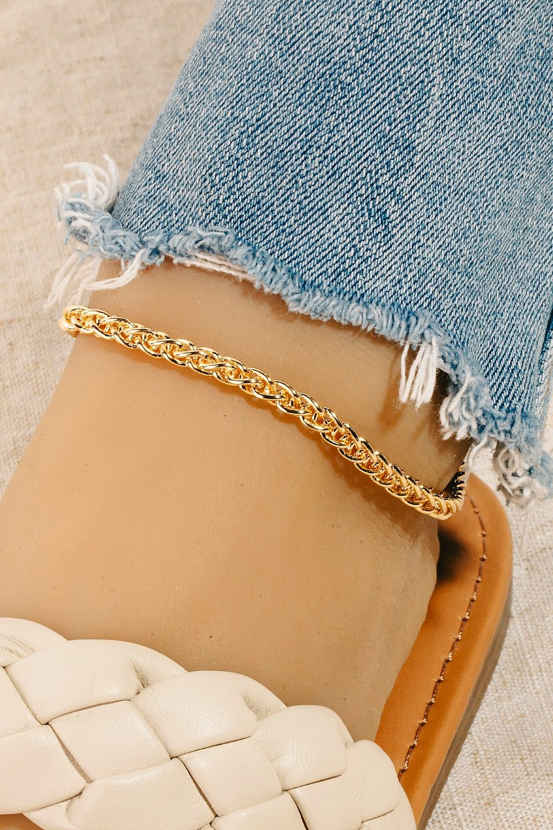 Tobilleras con eslabón tipo trigo