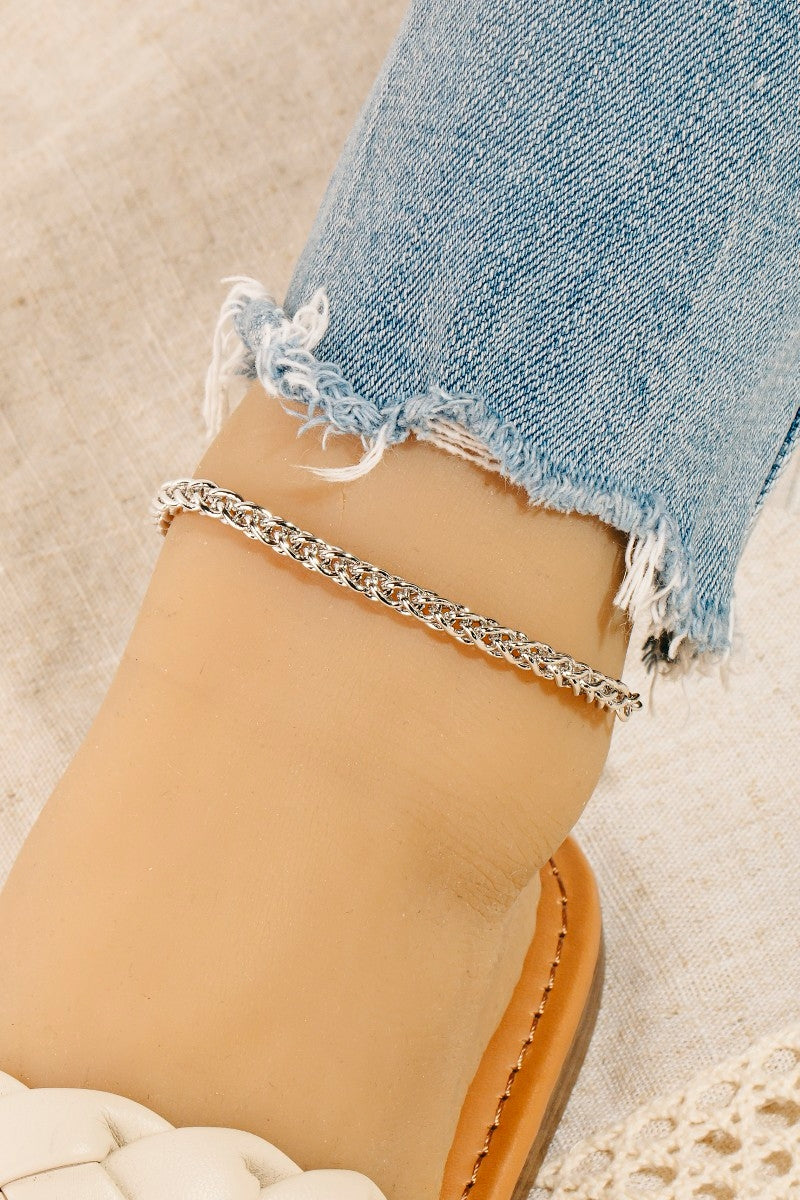 Tobilleras con eslabón tipo trigo