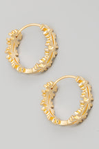 Aretes aro con flores