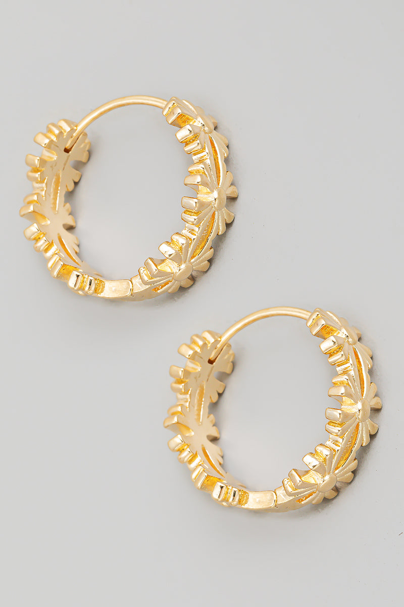 Aretes aro con flores