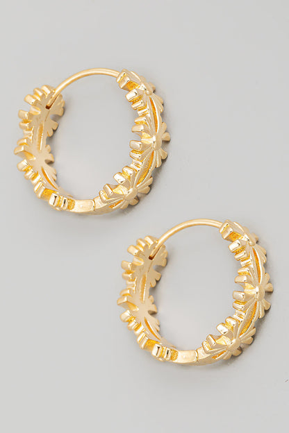 Aretes aro con flores