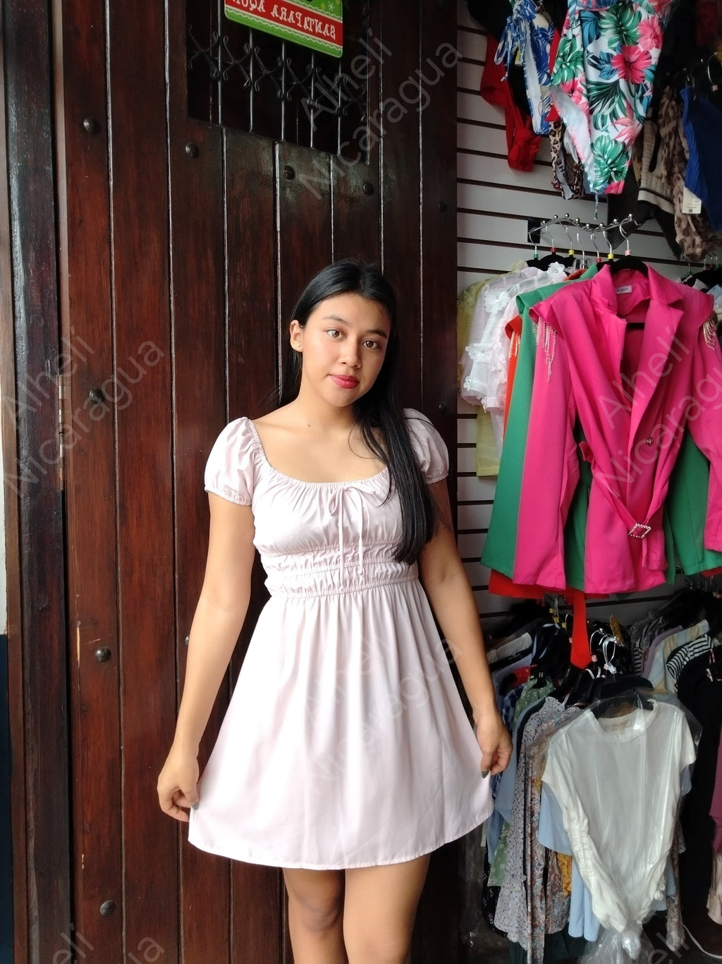 Vestido rosado corto