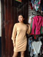 Vestido corto manga larga