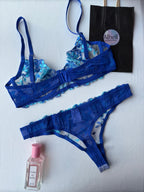 Lencería con bordado floral romántica 2 piezas