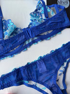 Lencería con bordado floral romántica 2 piezas