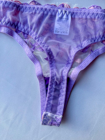 Lencería con bordado floral romántica 2 piezas