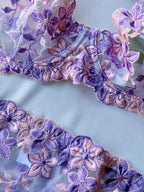 Lencería con bordado floral romántica 2 piezas