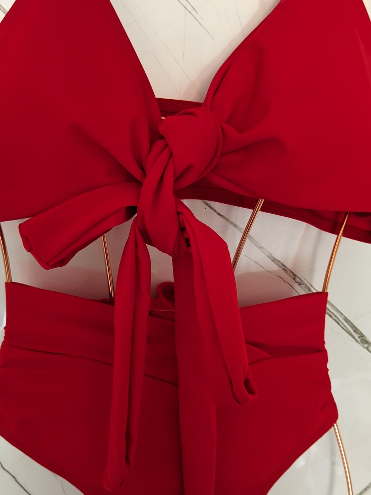 Traje de baño rojo de 2 piezas