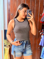 Top rayado sin mangas