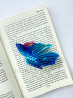 Pinza de cabello de pez azul