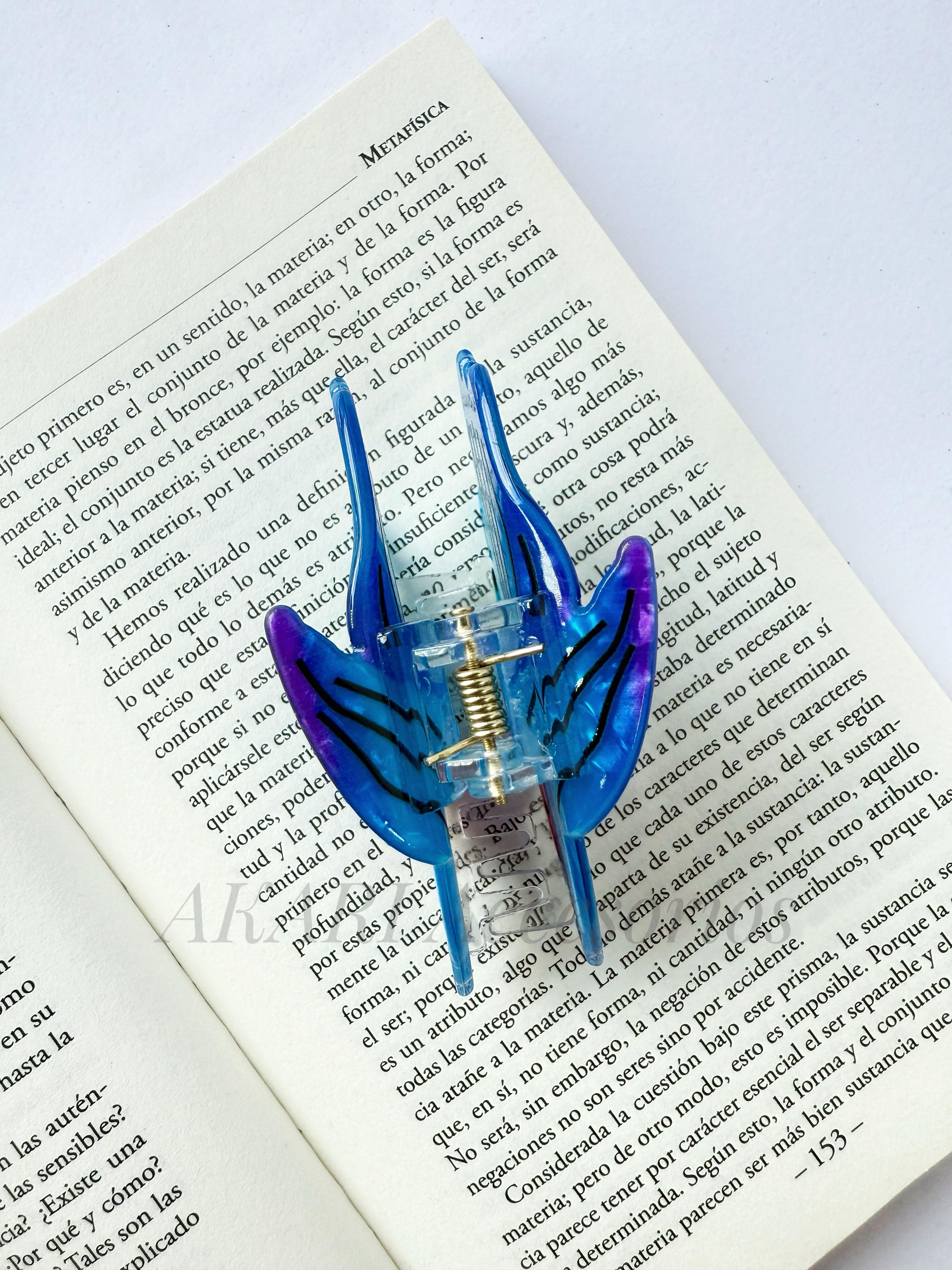 Pinza de cabello de pez azul