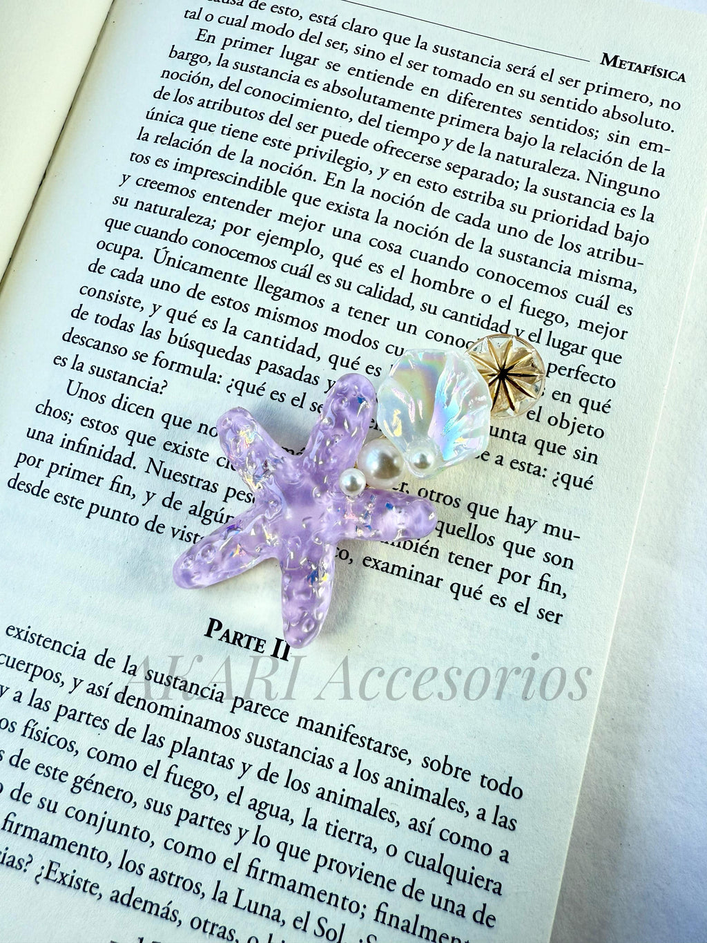 Broche de cabello violeta de formas