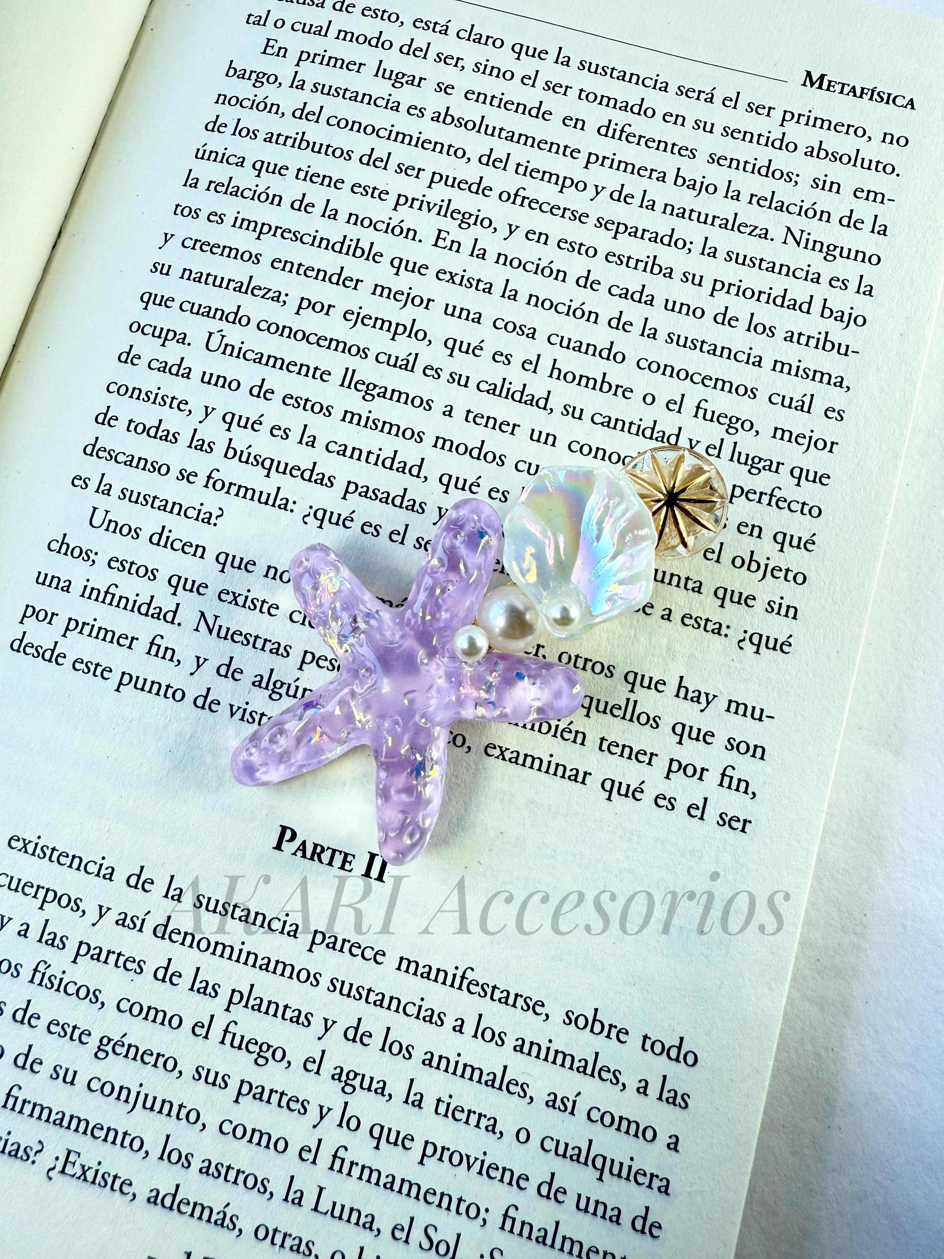 Broche de cabello violeta de formas