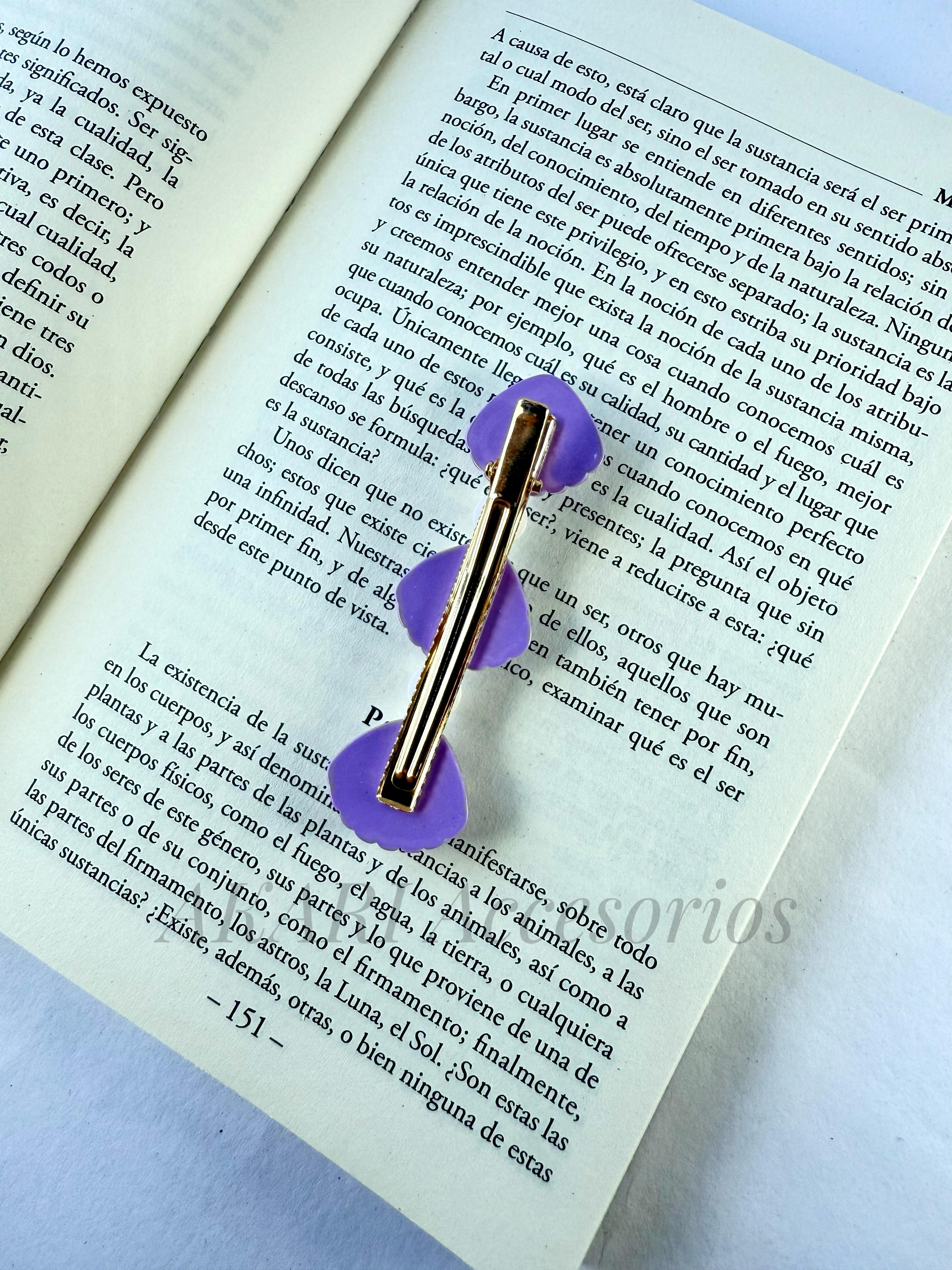 Broche de cabello violeta de formas