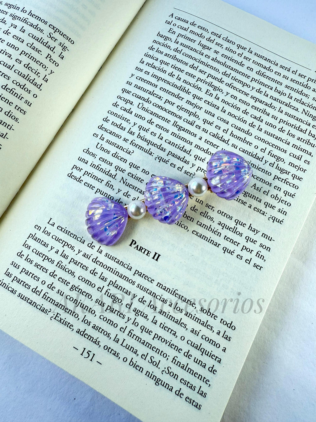 Broche de cabello violeta de formas