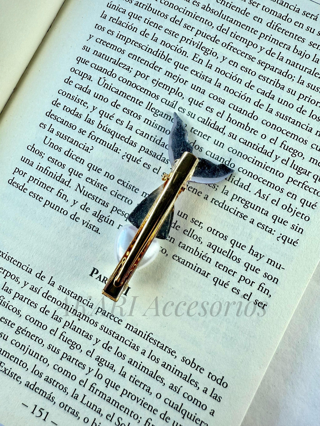 Broche de cabello violeta de formas