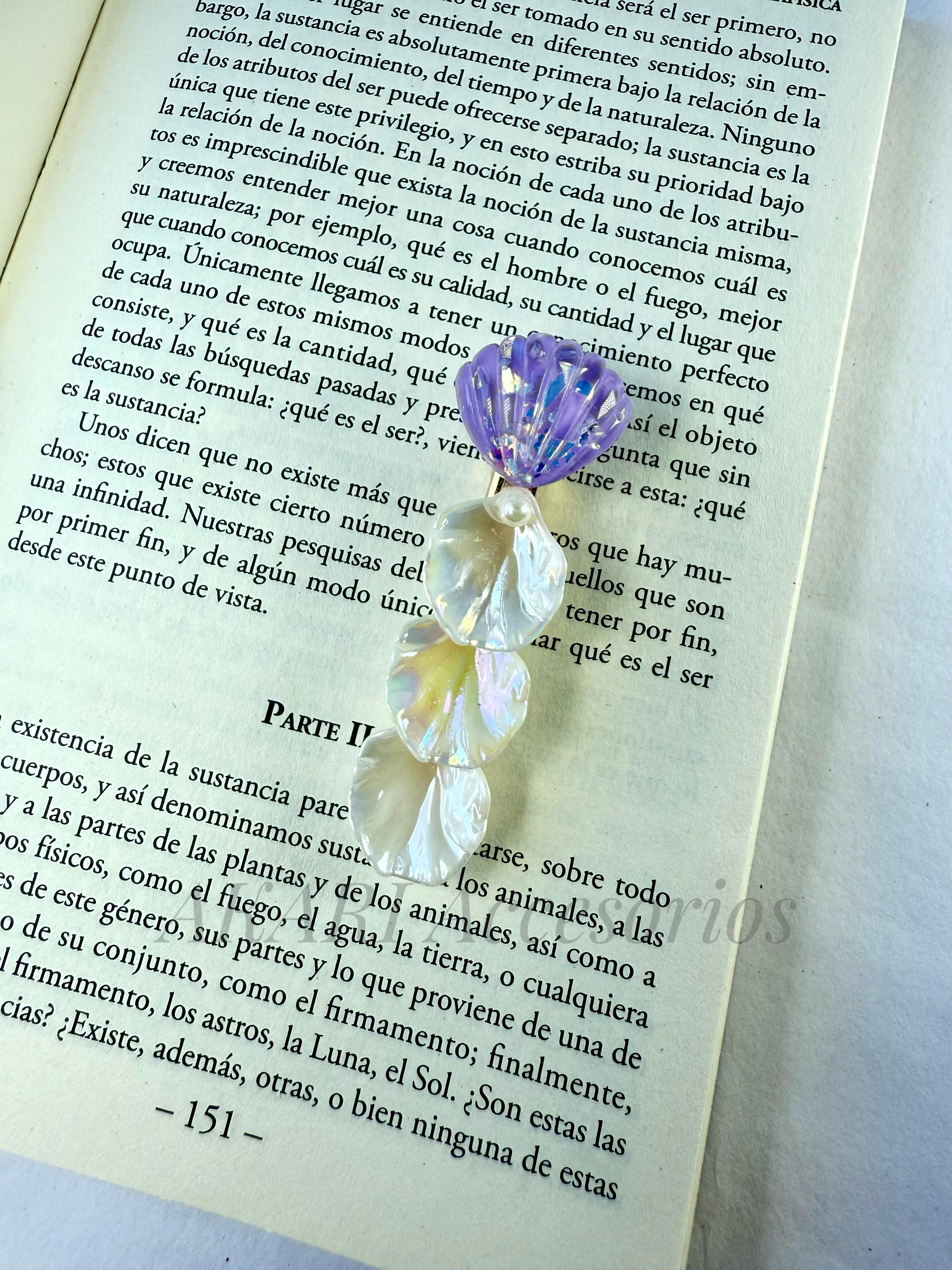 Broche de cabello violeta de formas