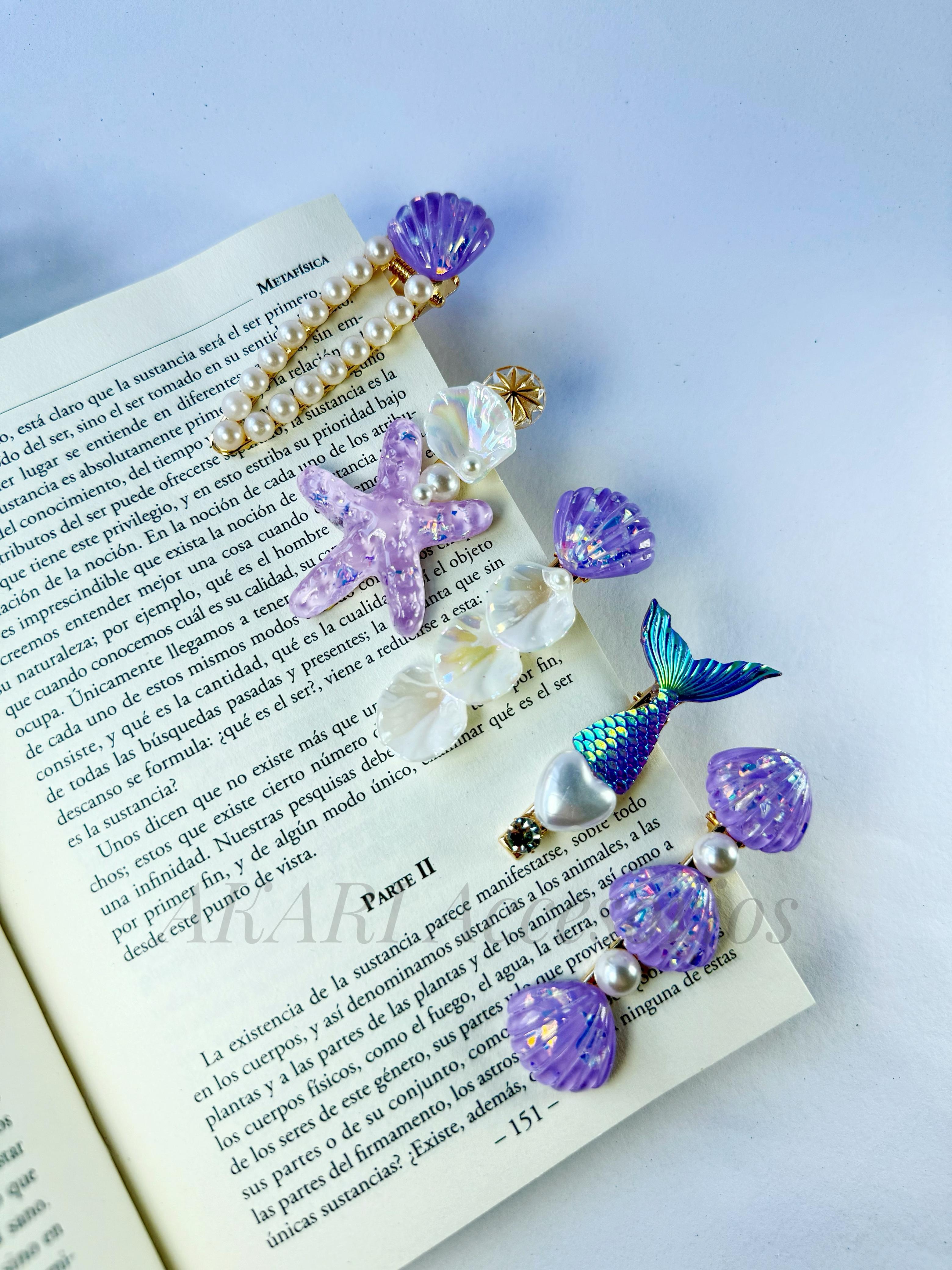 Broche de cabello violeta de formas