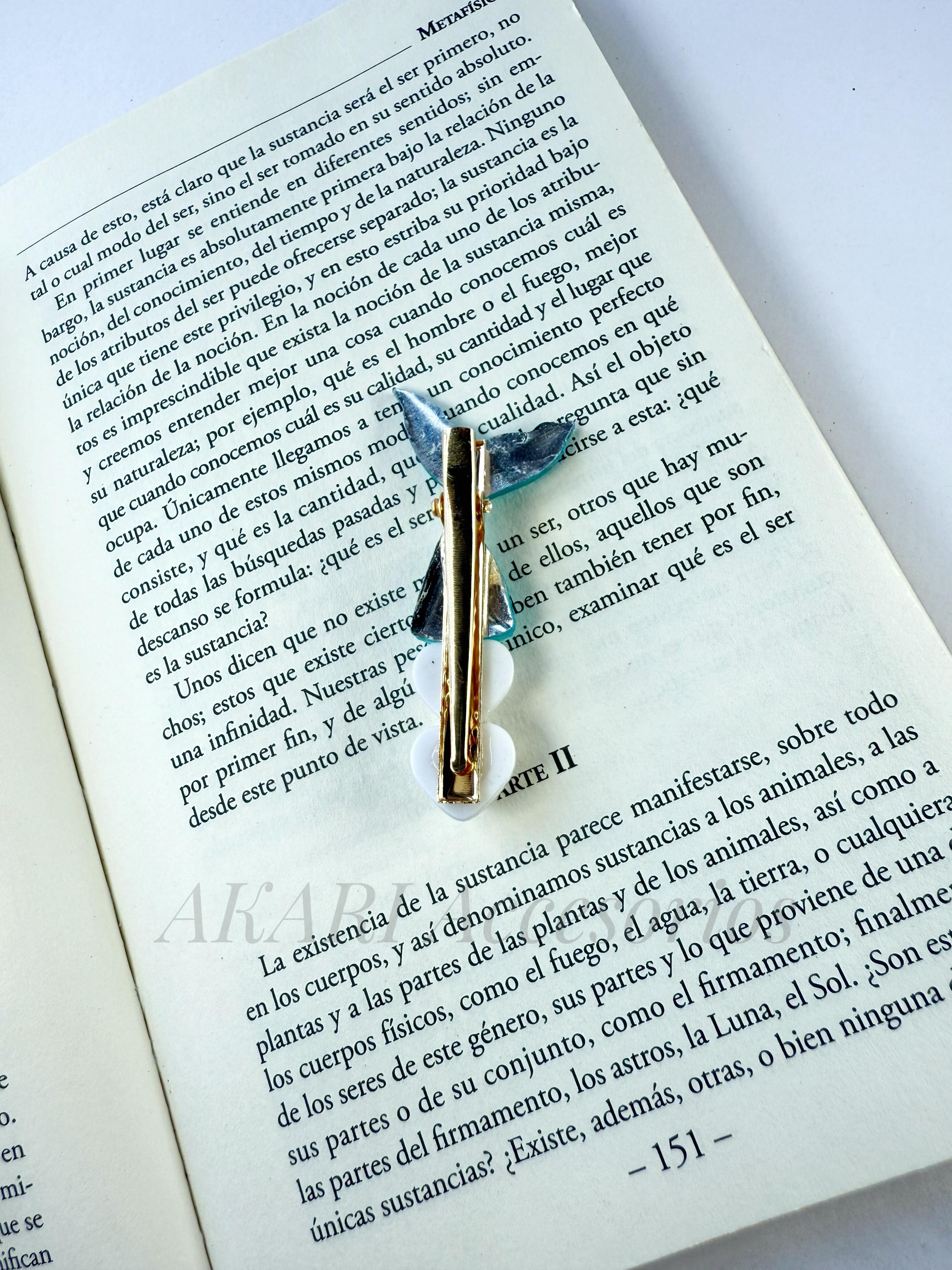 Broche de cabello azul de formas