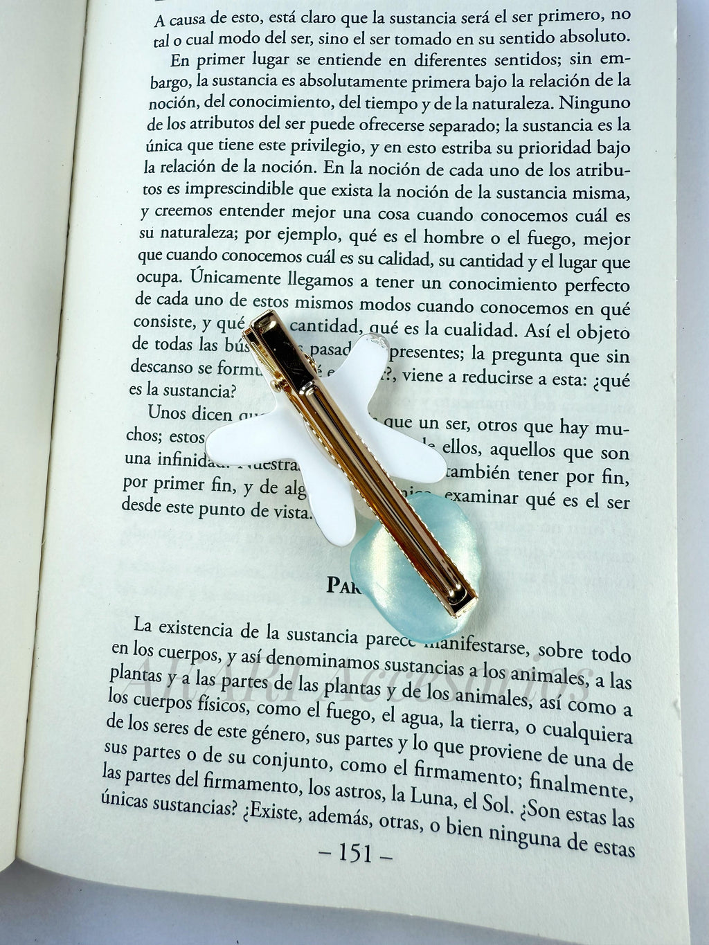 Broche de cabello azul de formas