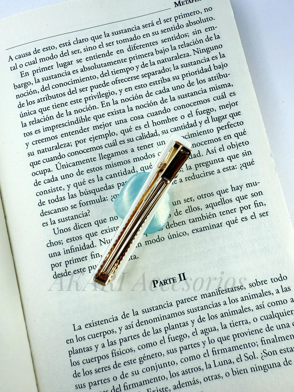 Broche de cabello azul de formas