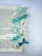 Broche de cabello azul de formas