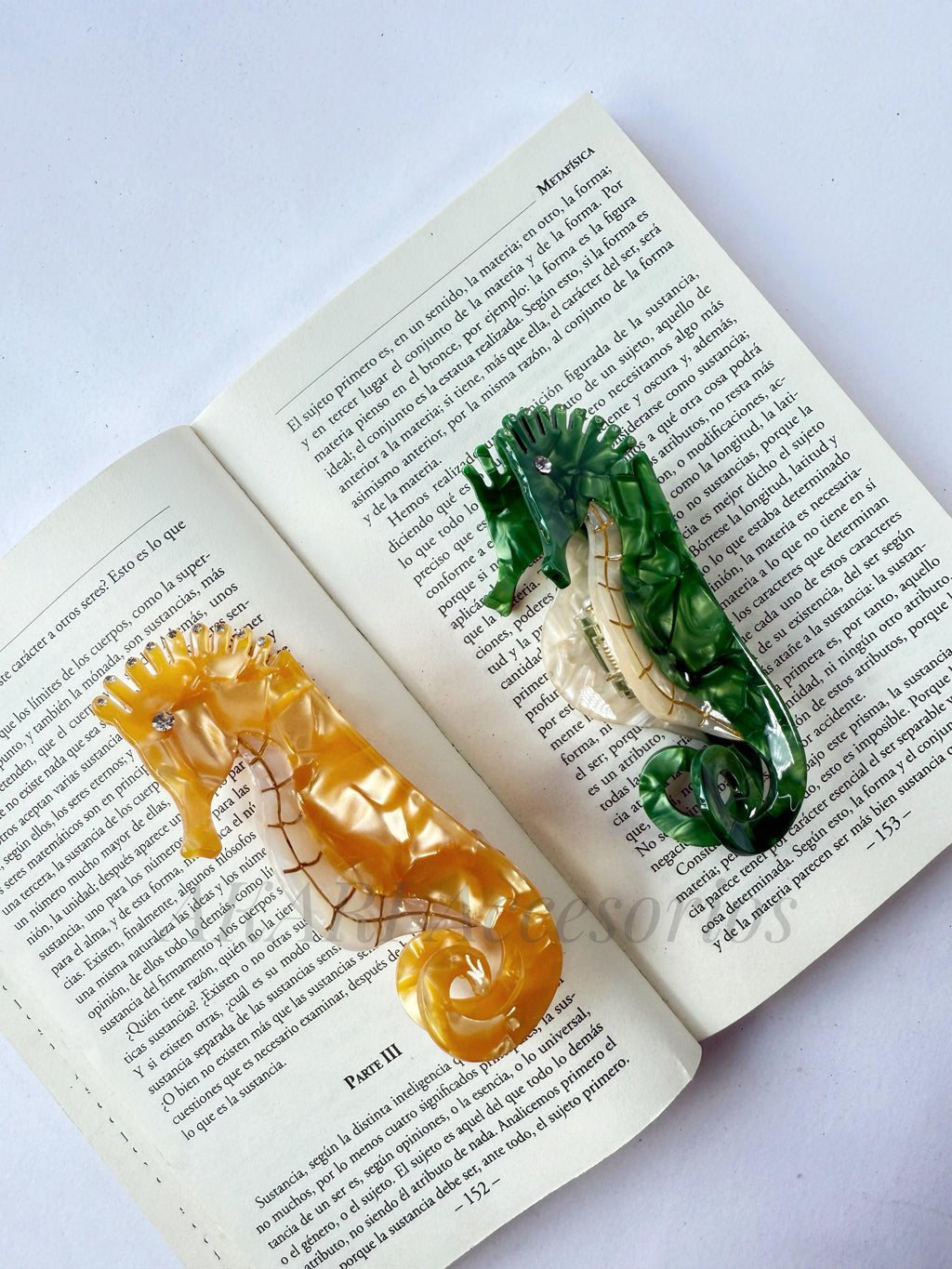 Pinzas de cabello de caballito de mar