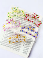 Pinzas de cabellos transparente de estampado