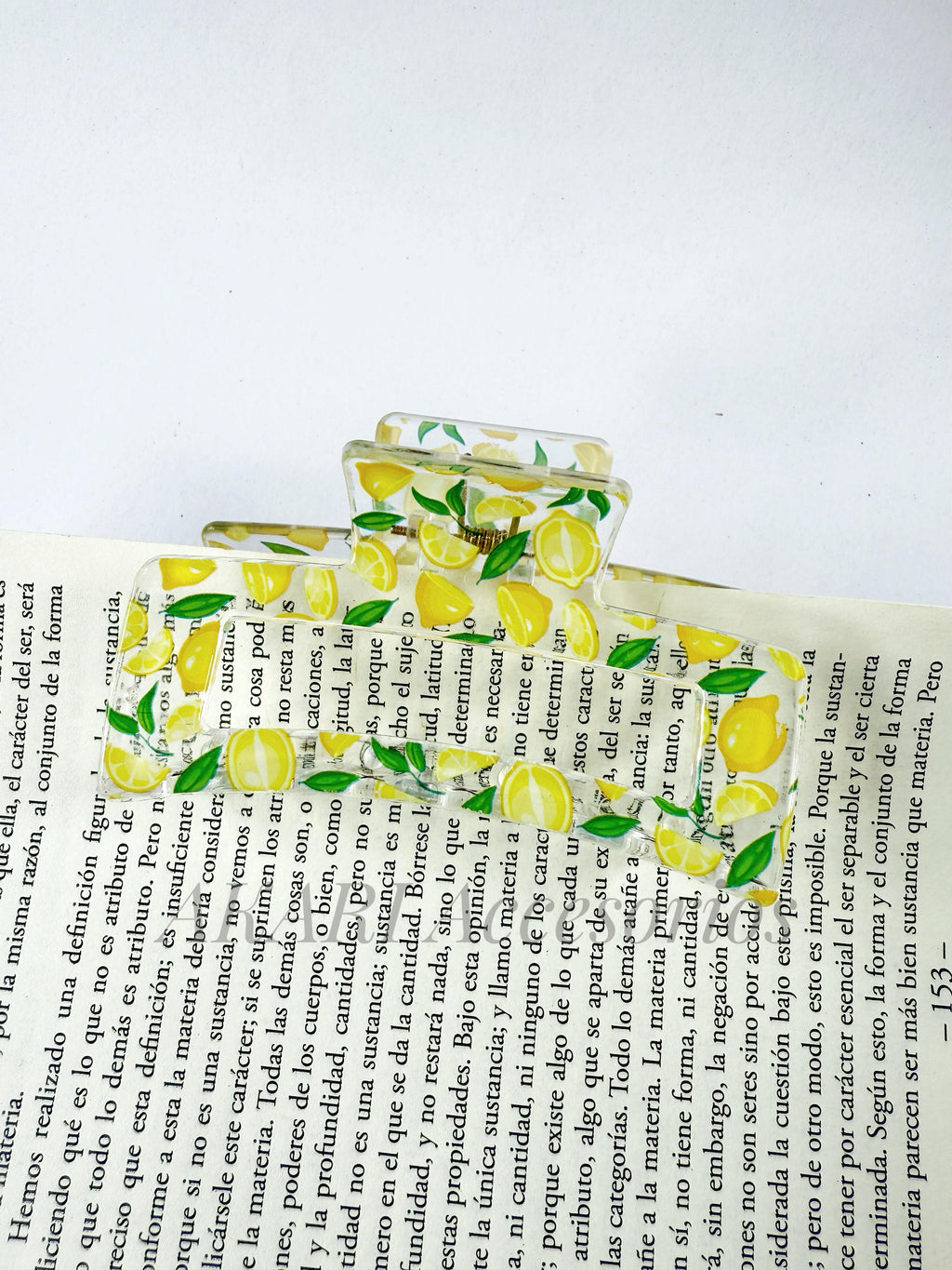 Pinzas de cabellos transparente de estampado