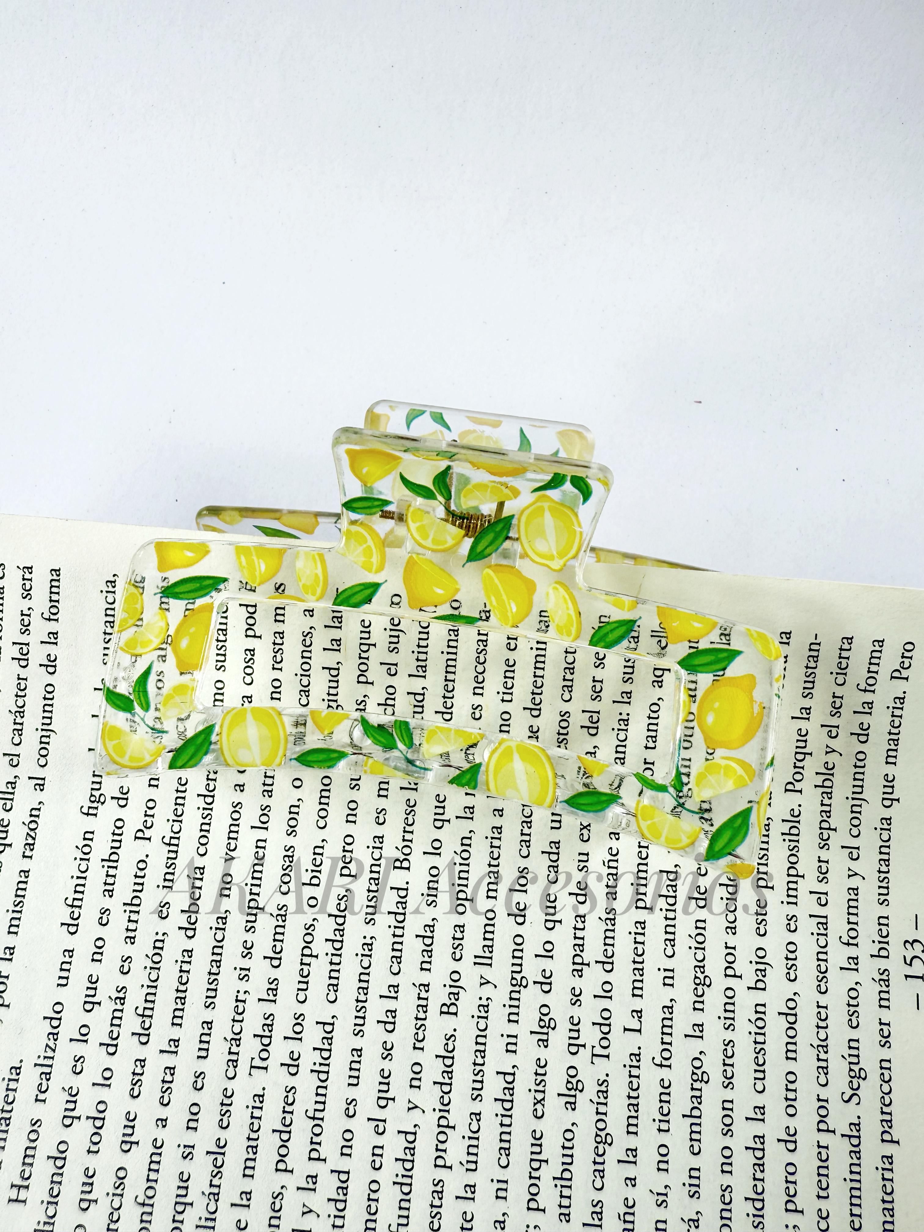 Pinzas de cabellos transparente de estampado