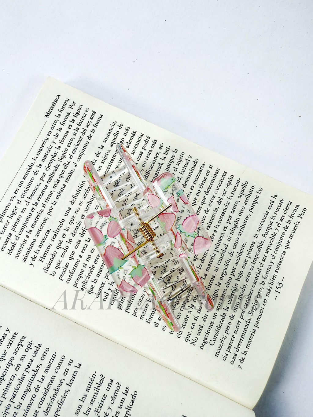 Pinzas de cabellos transparente de estampado