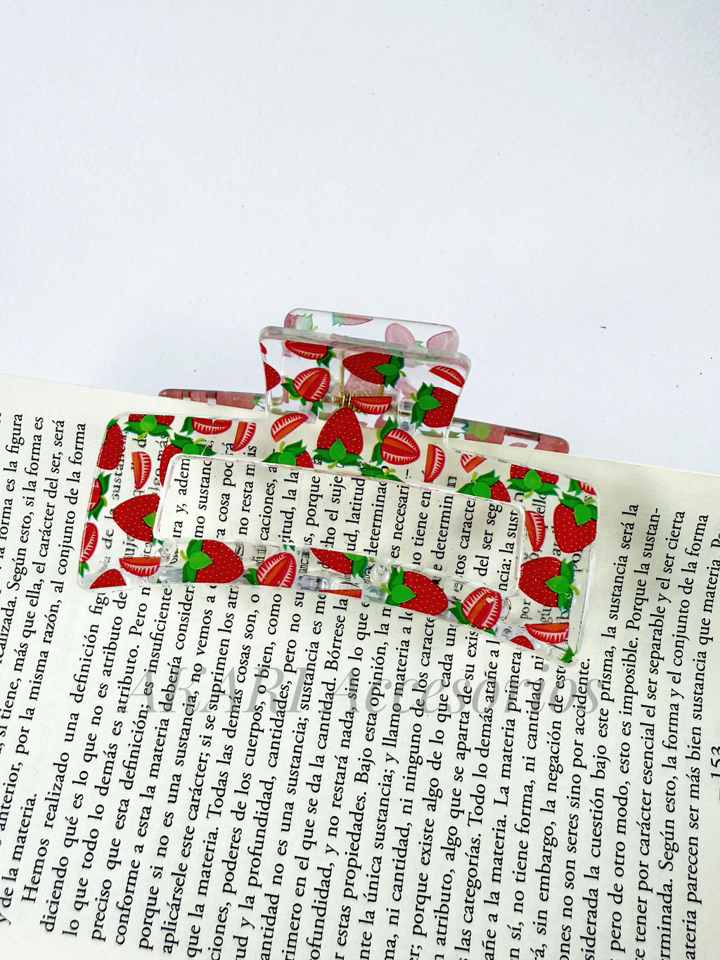 Pinzas de cabellos transparente de estampado