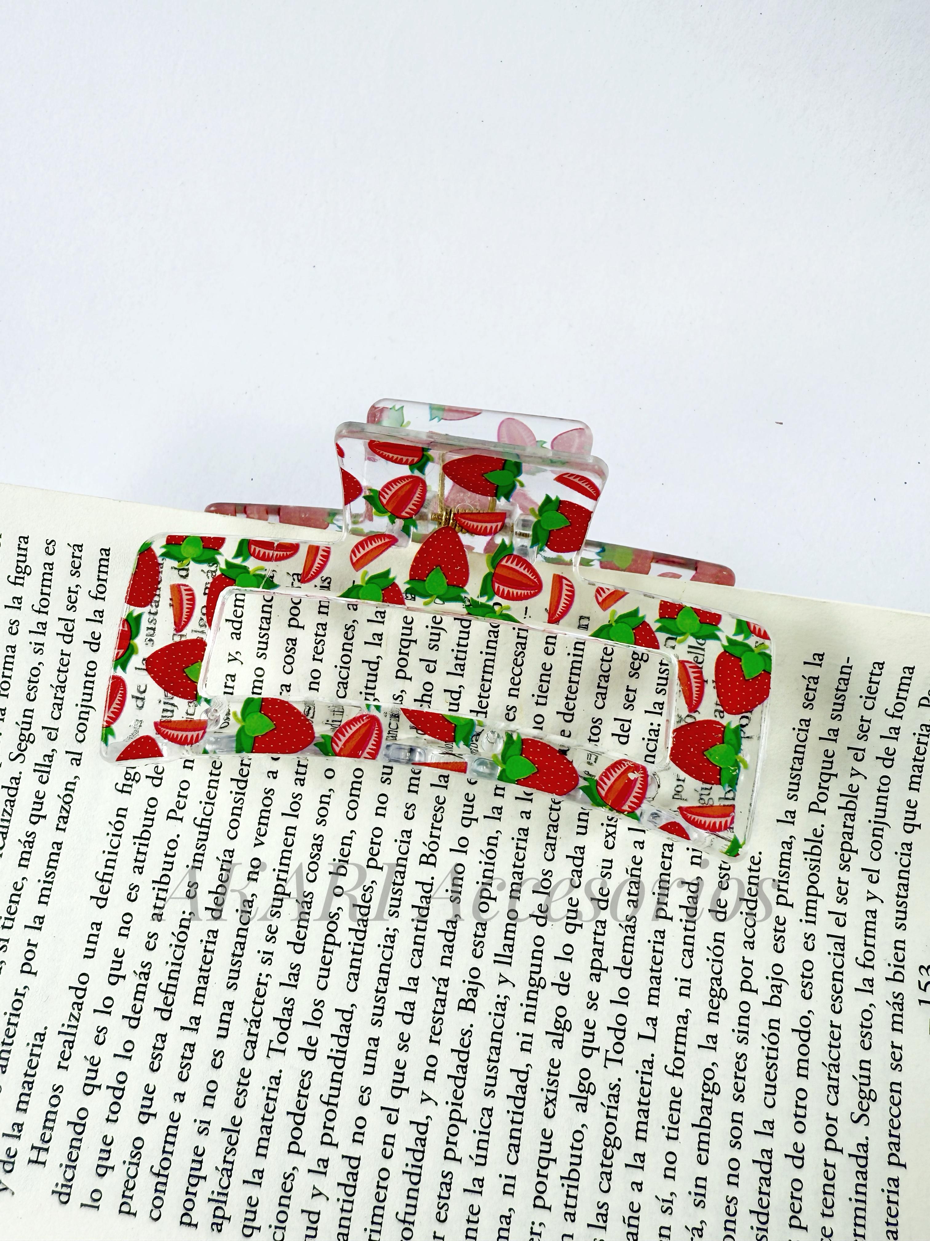 Pinzas de cabellos transparente de estampado