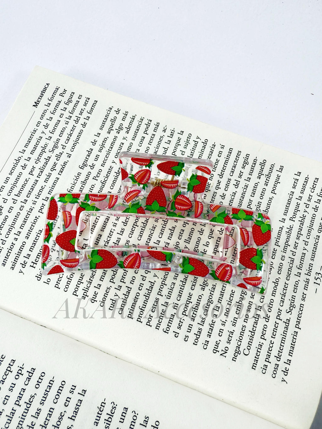 Pinzas de cabellos transparente de estampado