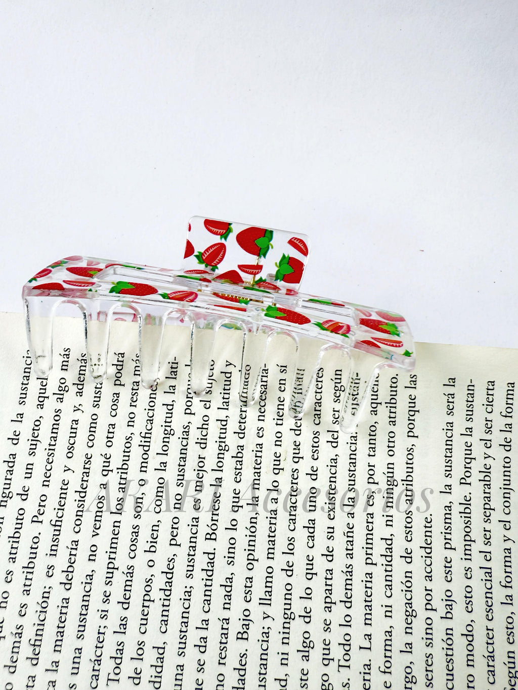 Pinzas de cabellos transparente de estampado