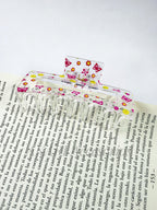 Pinzas de cabellos transparente de estampado