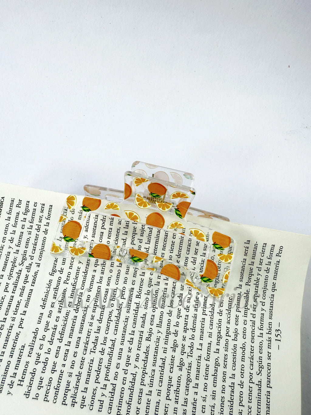 Pinzas de cabellos transparente de estampado