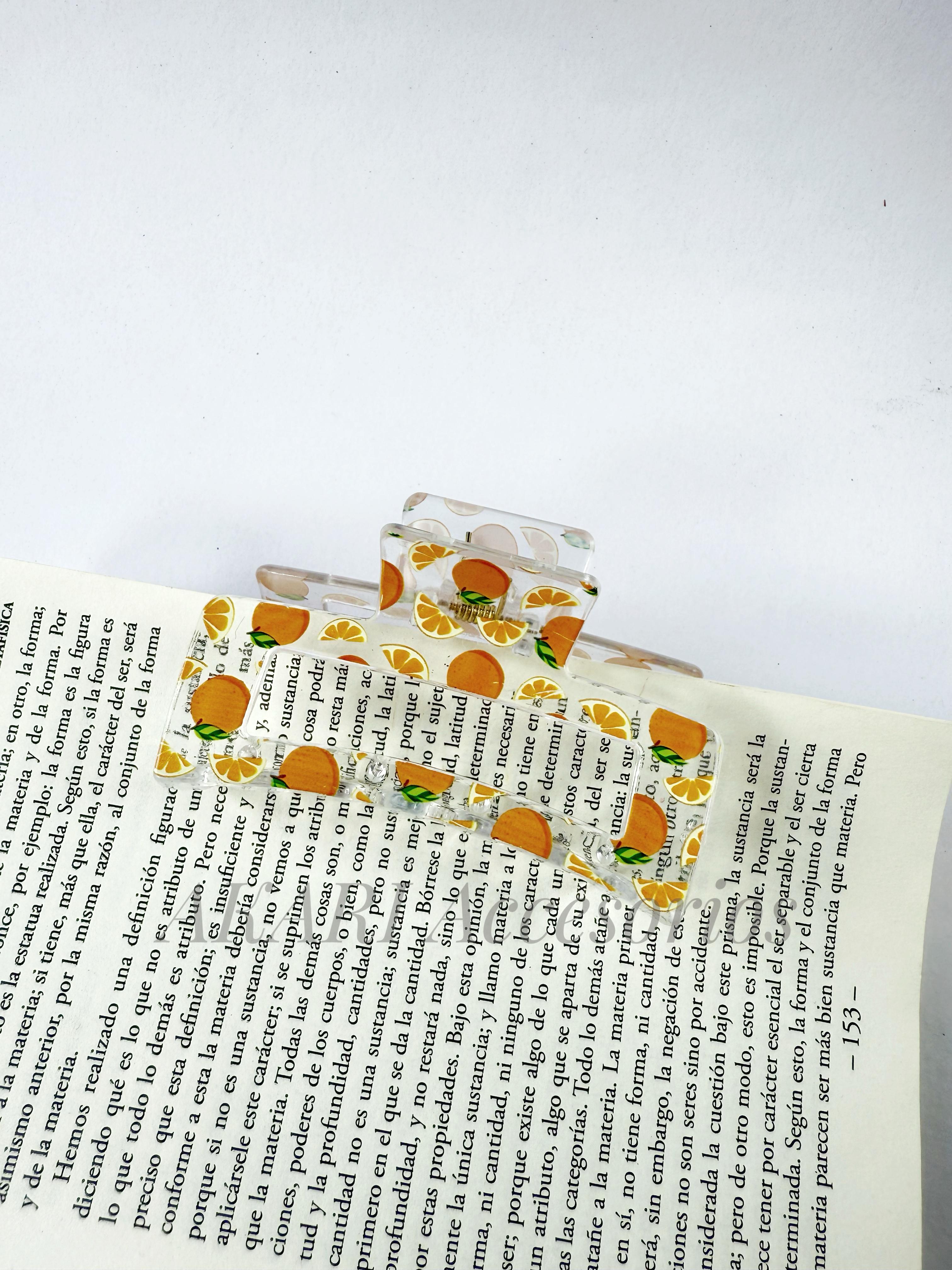 Pinzas de cabellos transparente de estampado