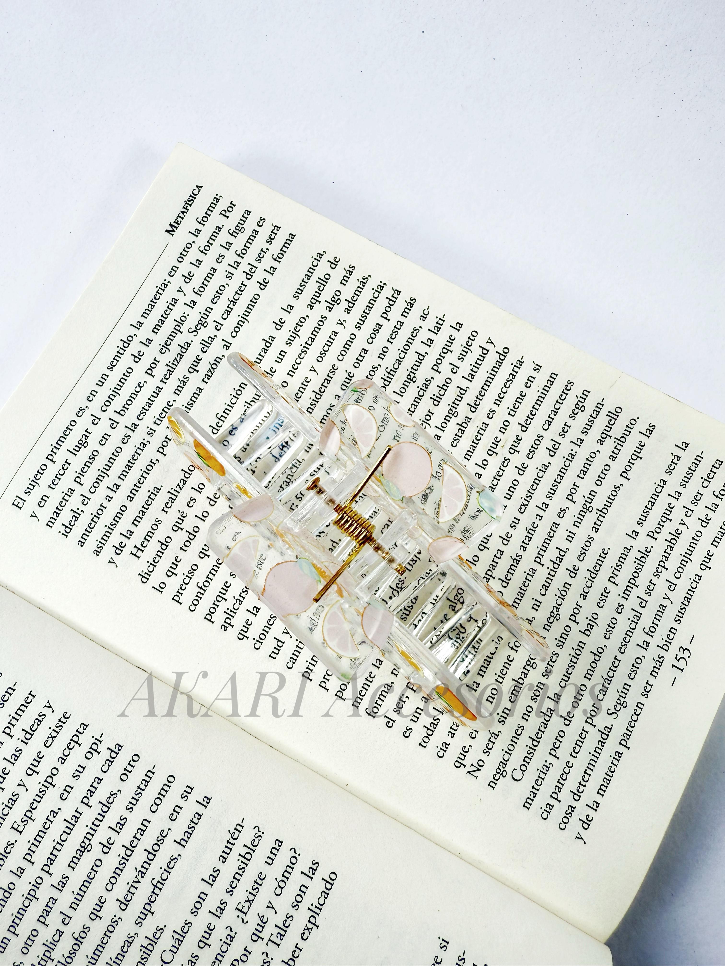 Pinzas de cabellos transparente de estampado