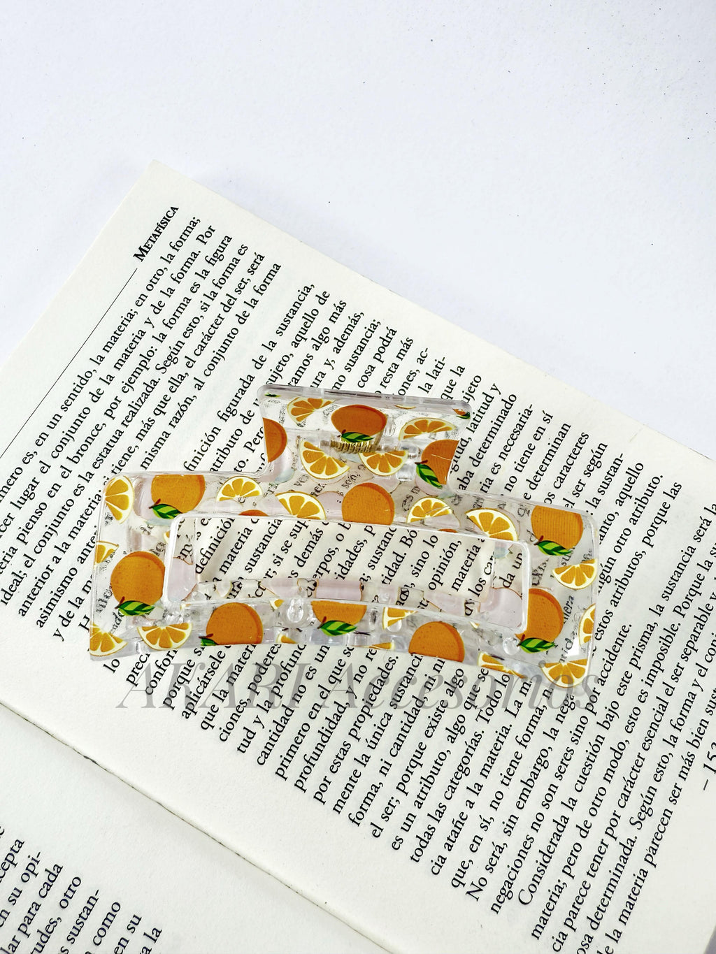 Pinzas de cabellos transparente de estampado