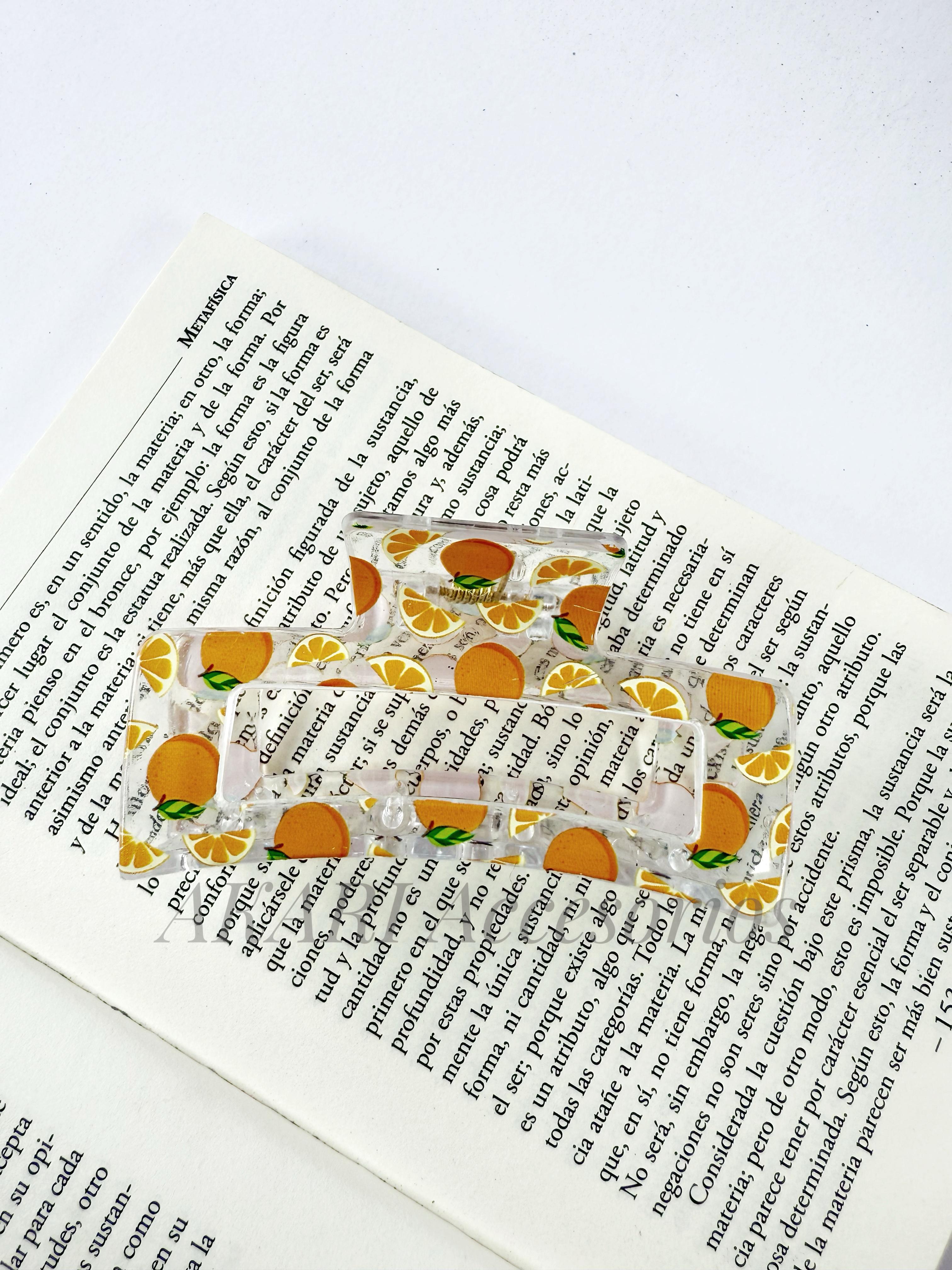 Pinzas de cabellos transparente de estampado