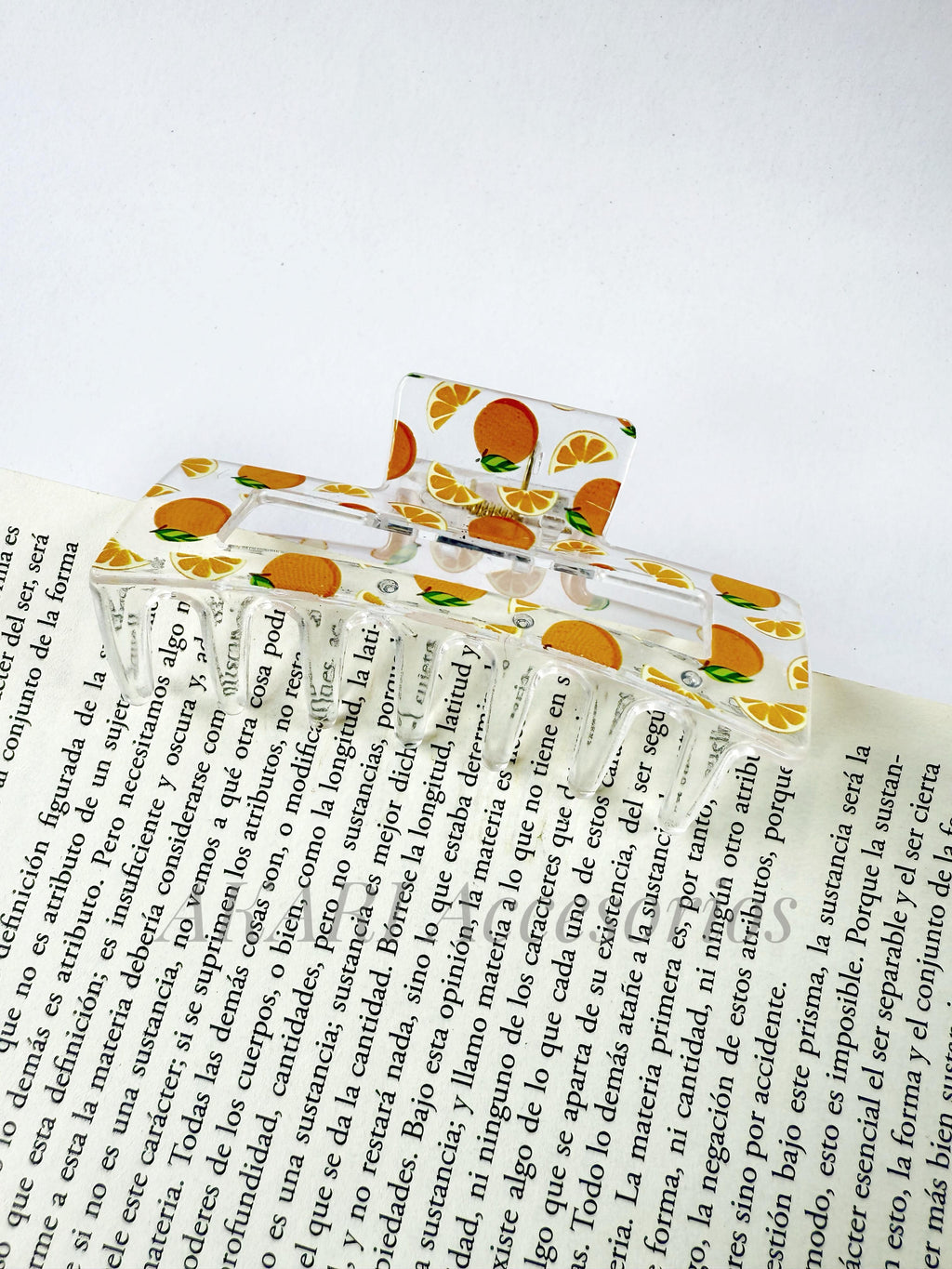 Pinzas de cabellos transparente de estampado