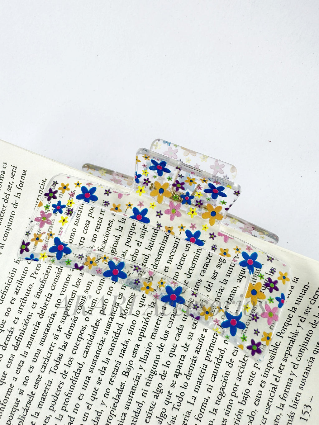 Pinzas de cabellos transparente de estampado