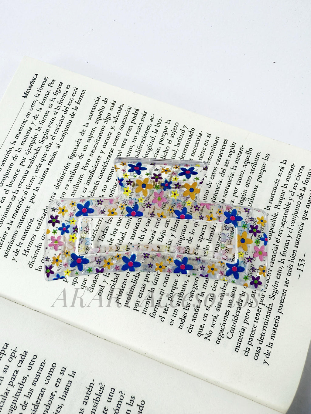 Pinzas de cabellos transparente de estampado