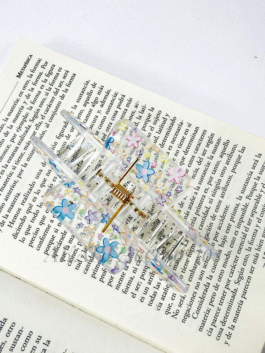 Pinzas de cabellos transparente de estampado