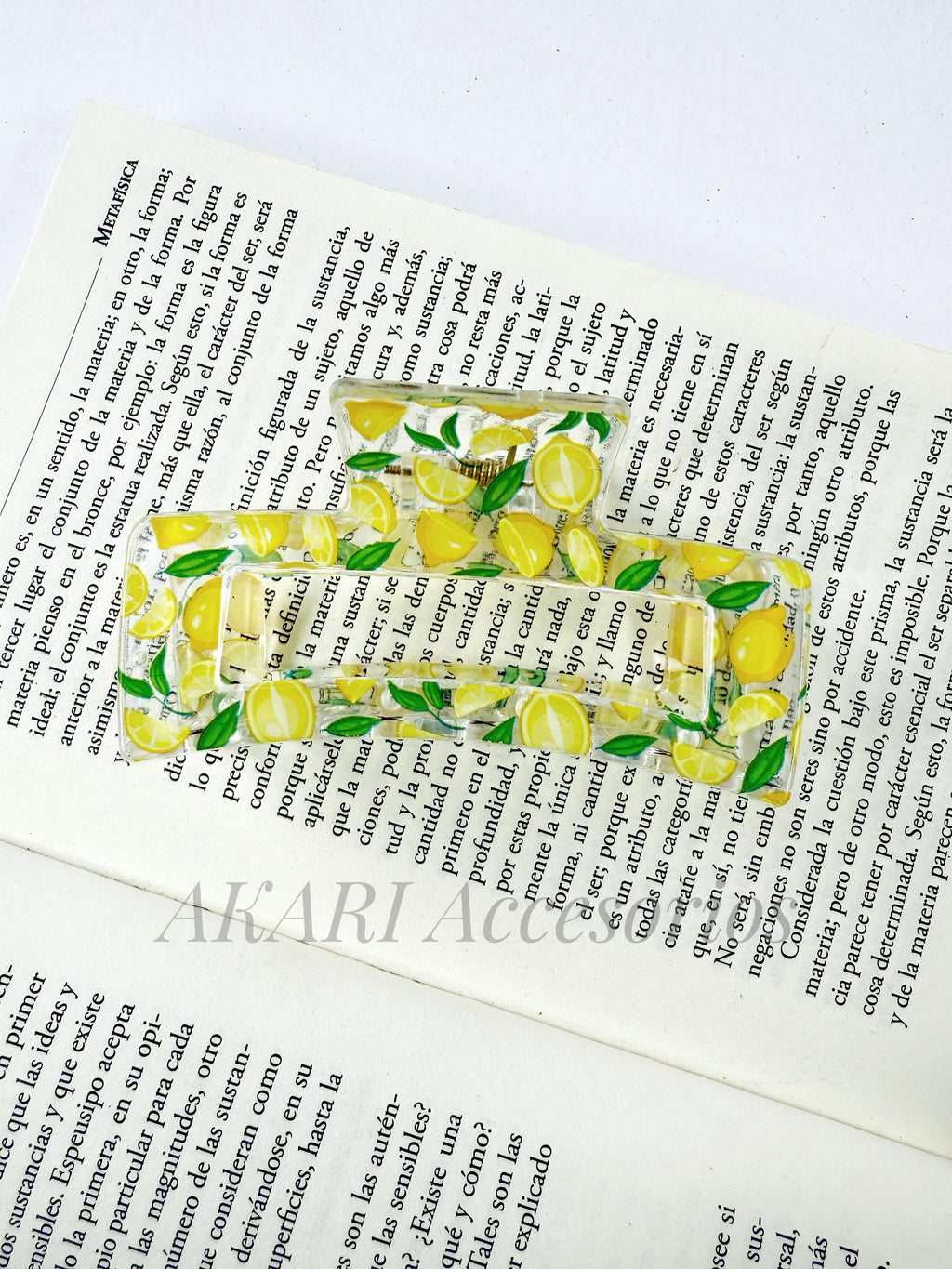 Pinzas de cabellos transparente de estampado